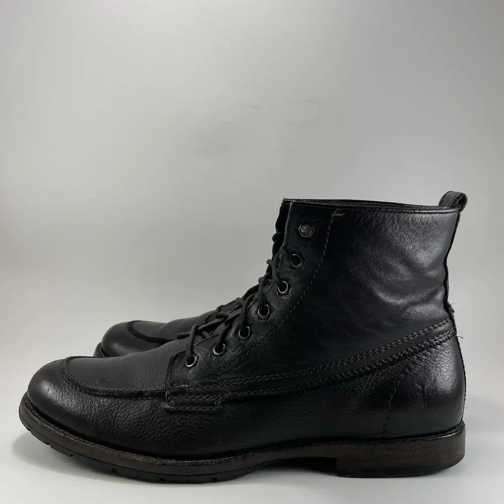 Frye Phillip Lug Lace Up Boot Leather Mens Size 10 D Combat Moc Toe 87901